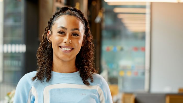 student smiling
