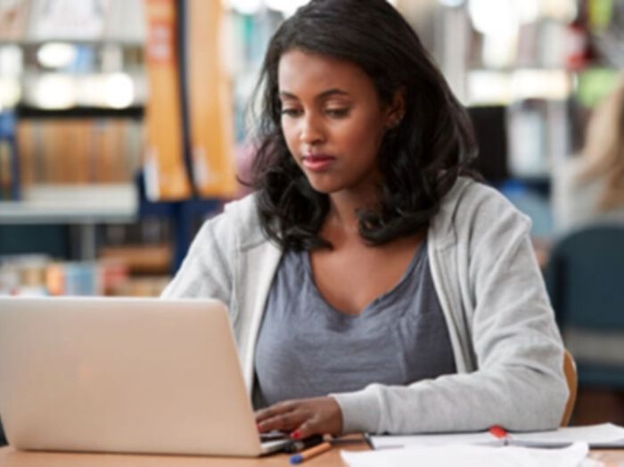 Girl at laptop